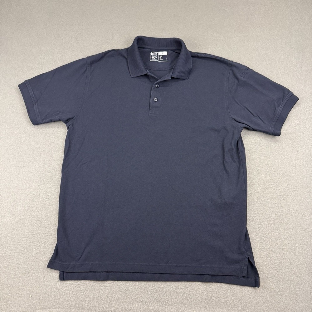 5.11 Tactical Polo Shirt Mens L Navy Blue Short Sleeve Cotton Utility Rugged
